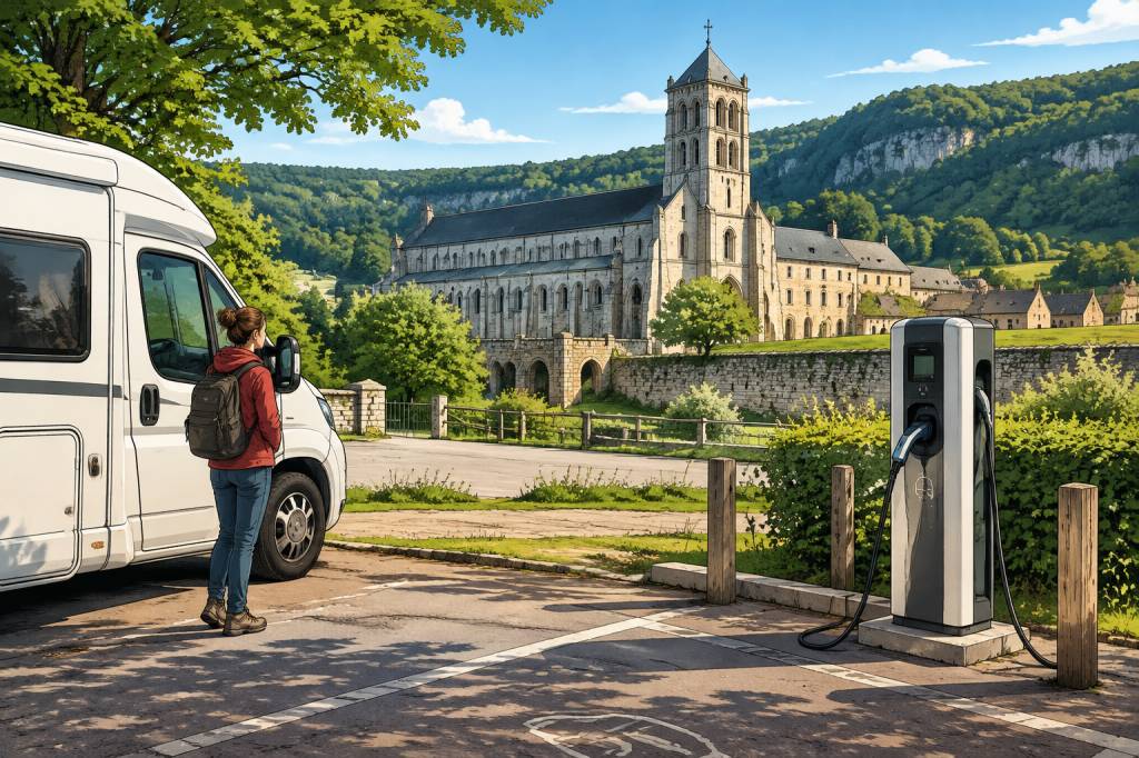 Abbaye Pierre-qui-Vire : photos et borne IRVE pour les voyageurs itinérants